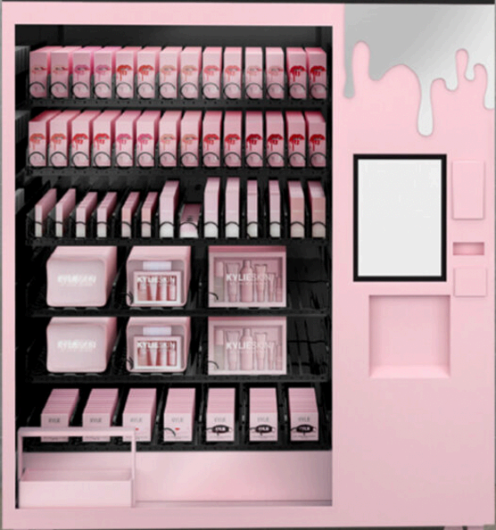 Pink TruBeauty vending machine stocked with beauty products
